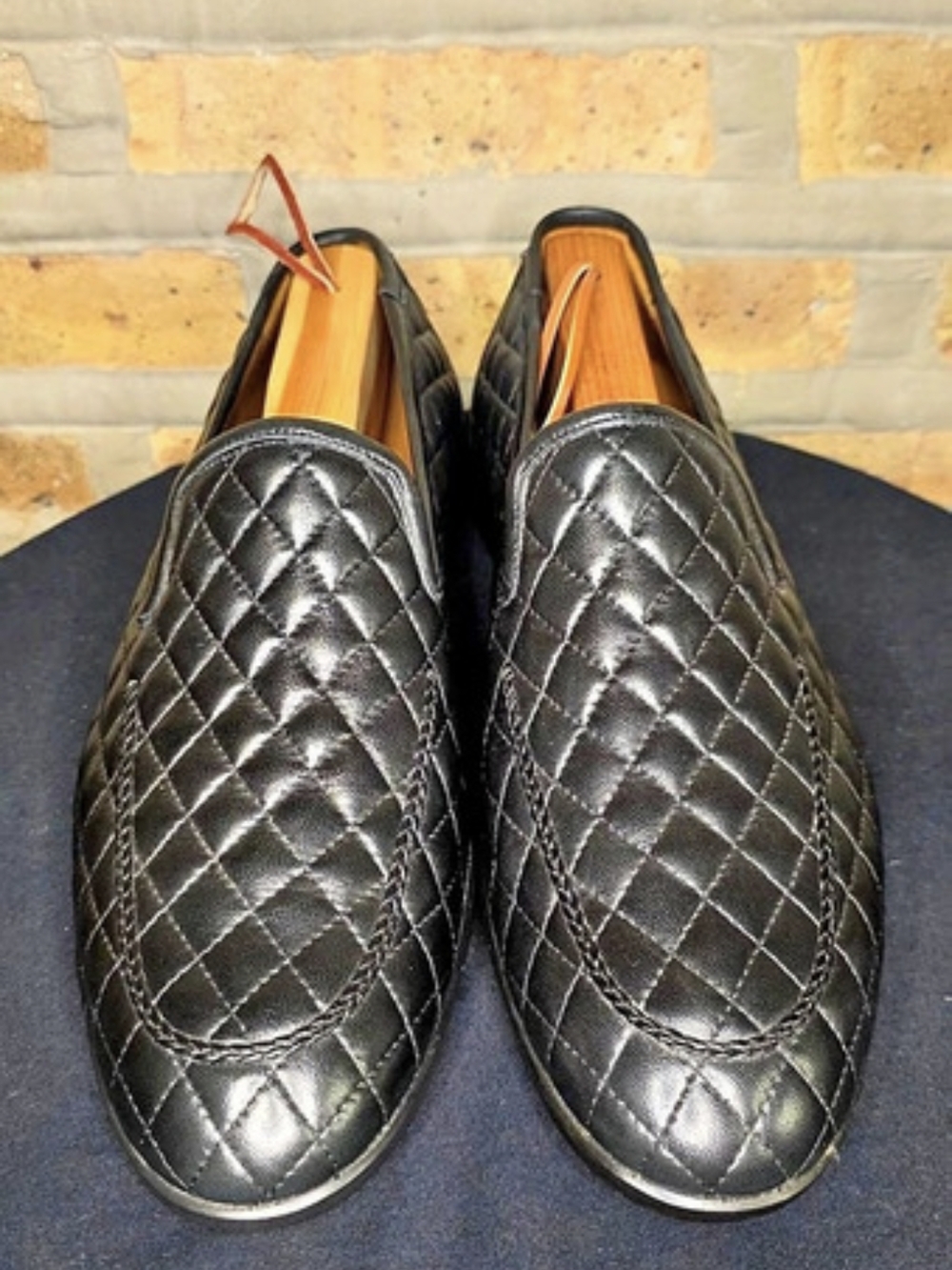 Mezlan 12121 Quilted Leather Loafers US 8 Like New